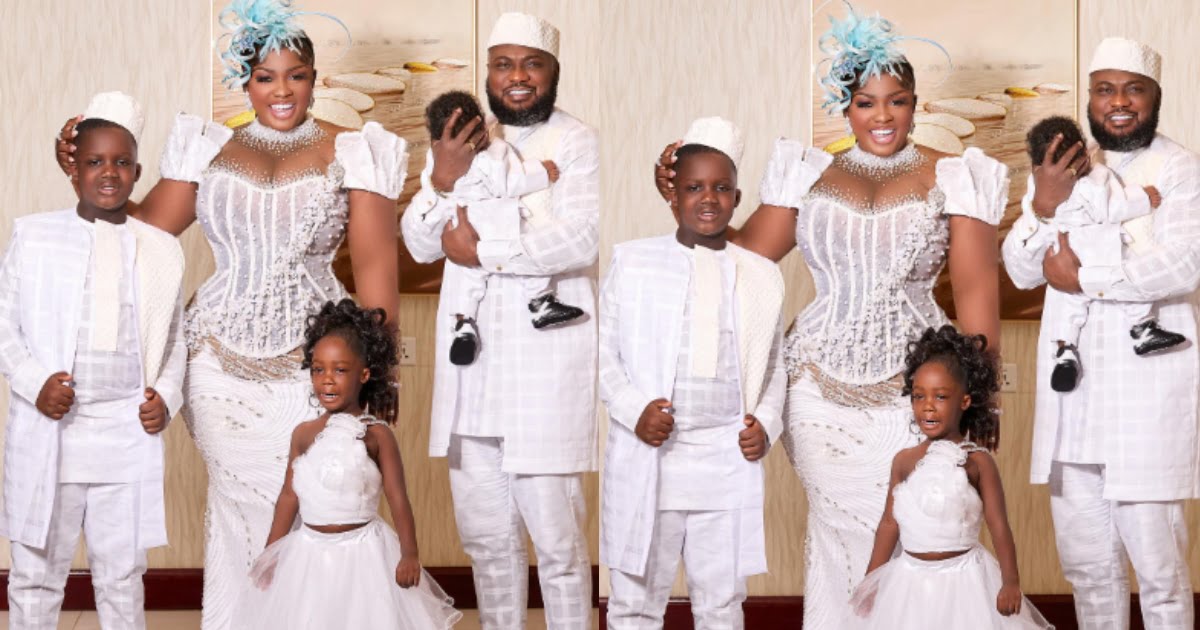 Tracey Boakye Shares family goals on Instagram with an Adorable Family Portrait