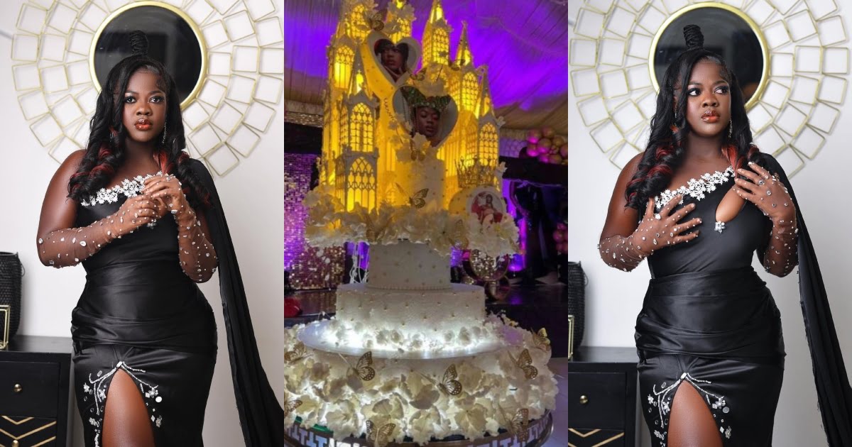 Asantewaa’s Huge Birthday Cake Gets Netizens Talking Online (Watch video)