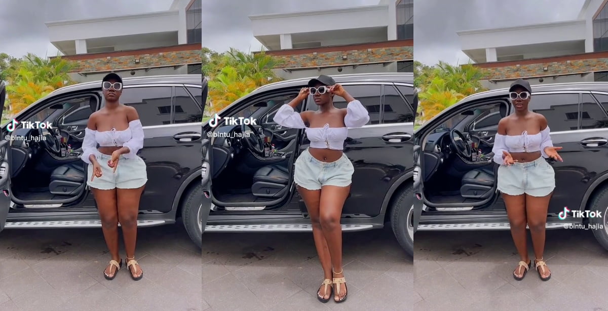 Big Nyᾶsh Pays - Hajia Bintu Flaunts Expensive GH¢700k Mercedes Benz In New Video