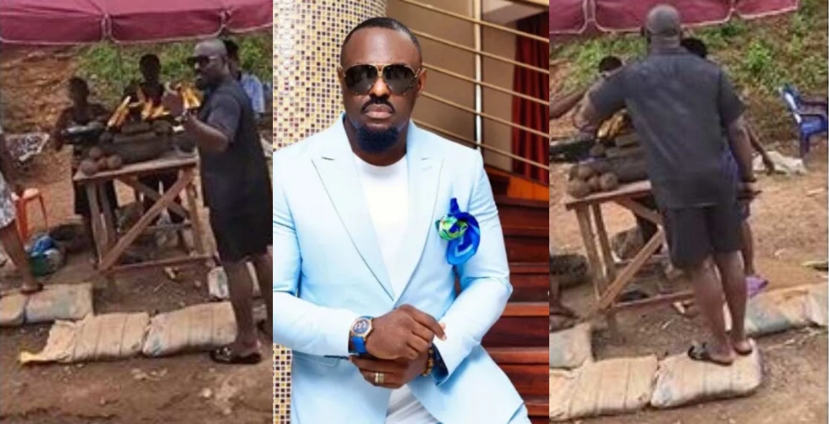 Popular Nollywood Actor Jim Iyke Buys Roasted Corn from Roadside Seller - Video Stirs Online (Watch)