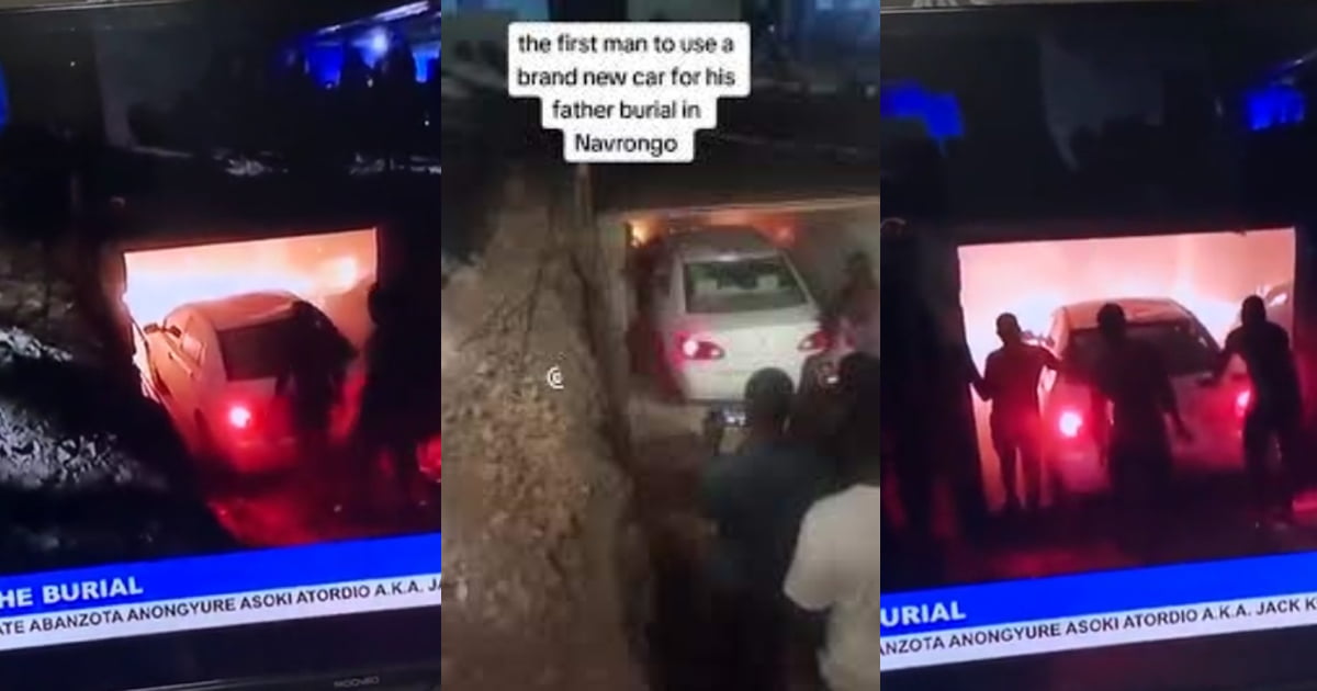 Rich Man In Tamale Buries His Father in A Brand New Car - Video
