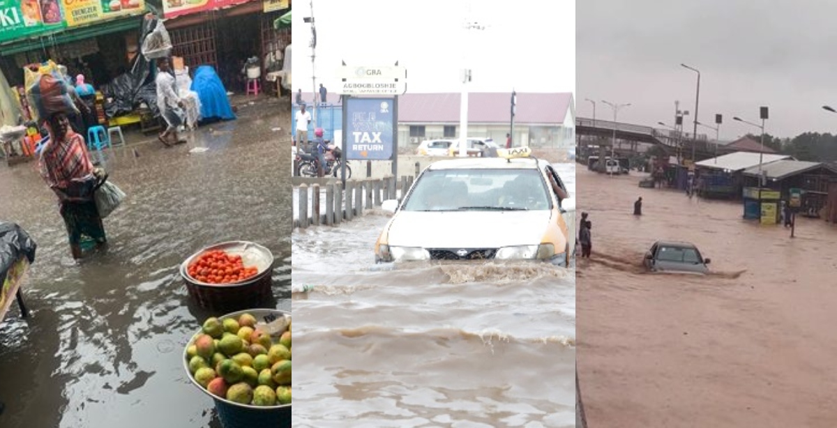 See How Parts of Accra flooded after a heavy downpour on Wednesday - Videos