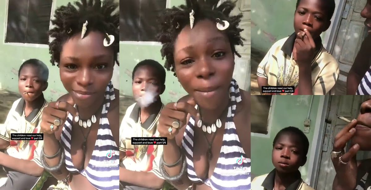 Video of 11-Year-Old Boy Smoking Wee With His “Aunty’ Stir Online - Watch