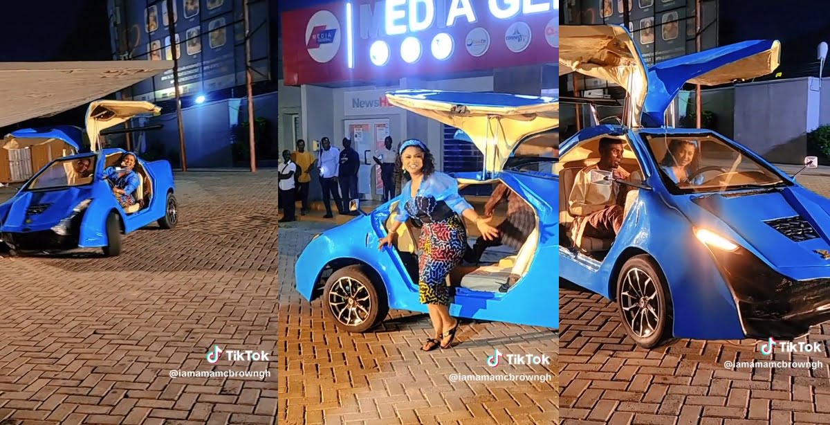 Nana Ama McBrown Shows Her Driving Skills In A Ghana Made Lamborghini - Watch Video