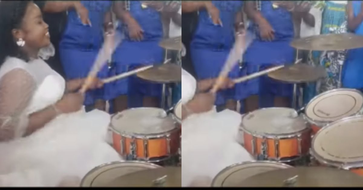 Bride goes viral after playing drums like a pro on her wedding day