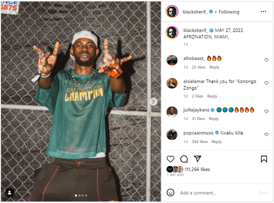 Black Sherif Confuses Fans With More Illuminati Signs - Photos