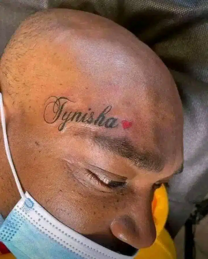 Man who tattooed his girlfriend’s name on his face changes it to ‘gun’ after breakup - See Photos
