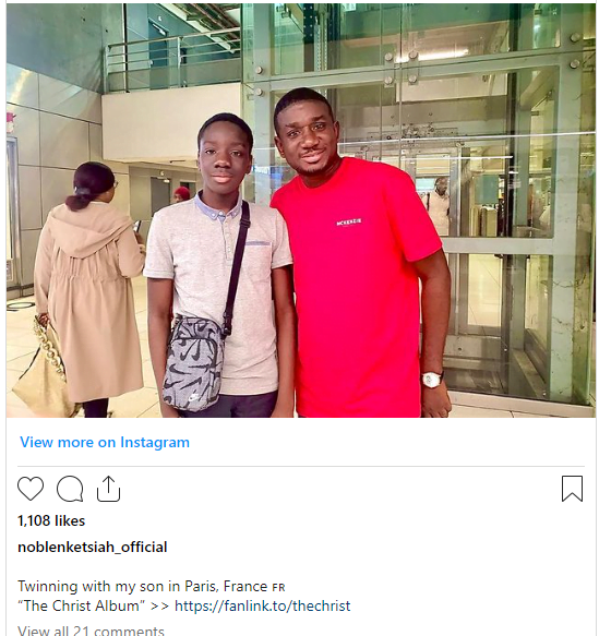 Noble Nketsiah shares adorable photo with son for the first time