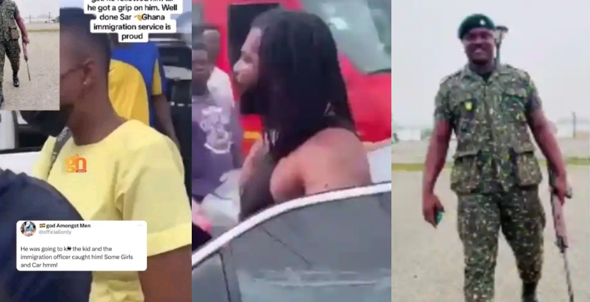 Watch how immigration officer disciplines an alleged 'kidnapper' caught with a schoolgirl