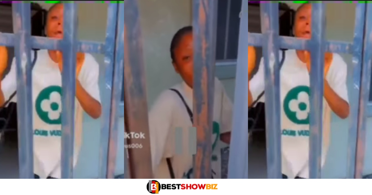 Lady cries as guy locks her up for taking transport fares from him multiple times but never showed up