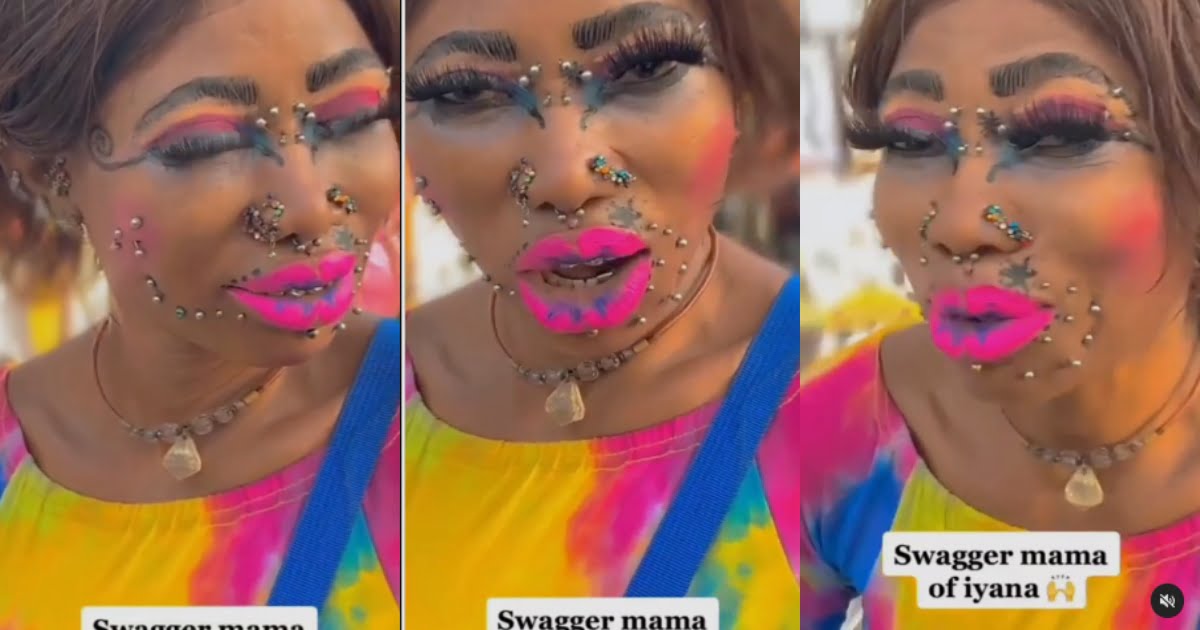 Woman with several piercings on face, coloured teeth & excessive makeup causes stir (Video)