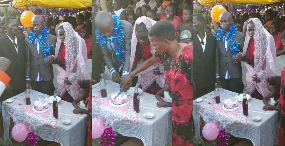 Video of a Couple marrying with just two bottles of soft drinks and a small cake go viral