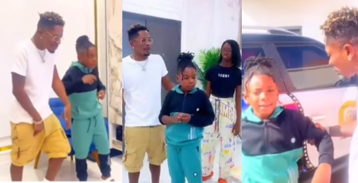 Shatta Wale finally Reunites with His Son, Majesty After Years as He Throws A Party For His July-born Children (Video)
