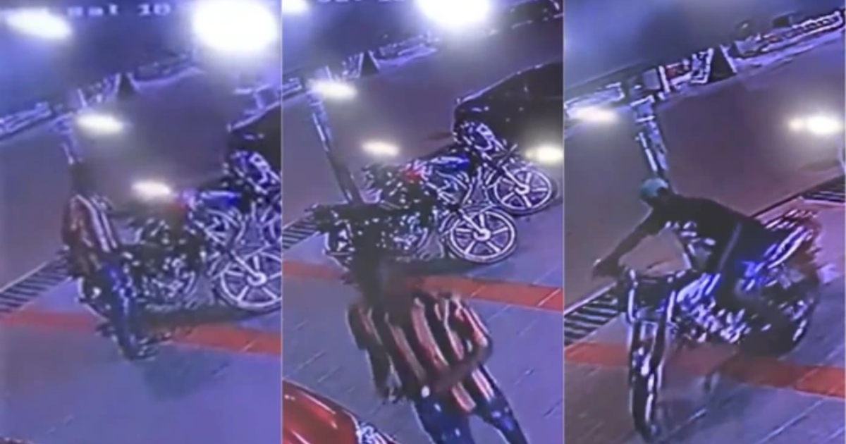 Watch CCTV Footage Of How These Robbers Stole Motorbike At East Legon