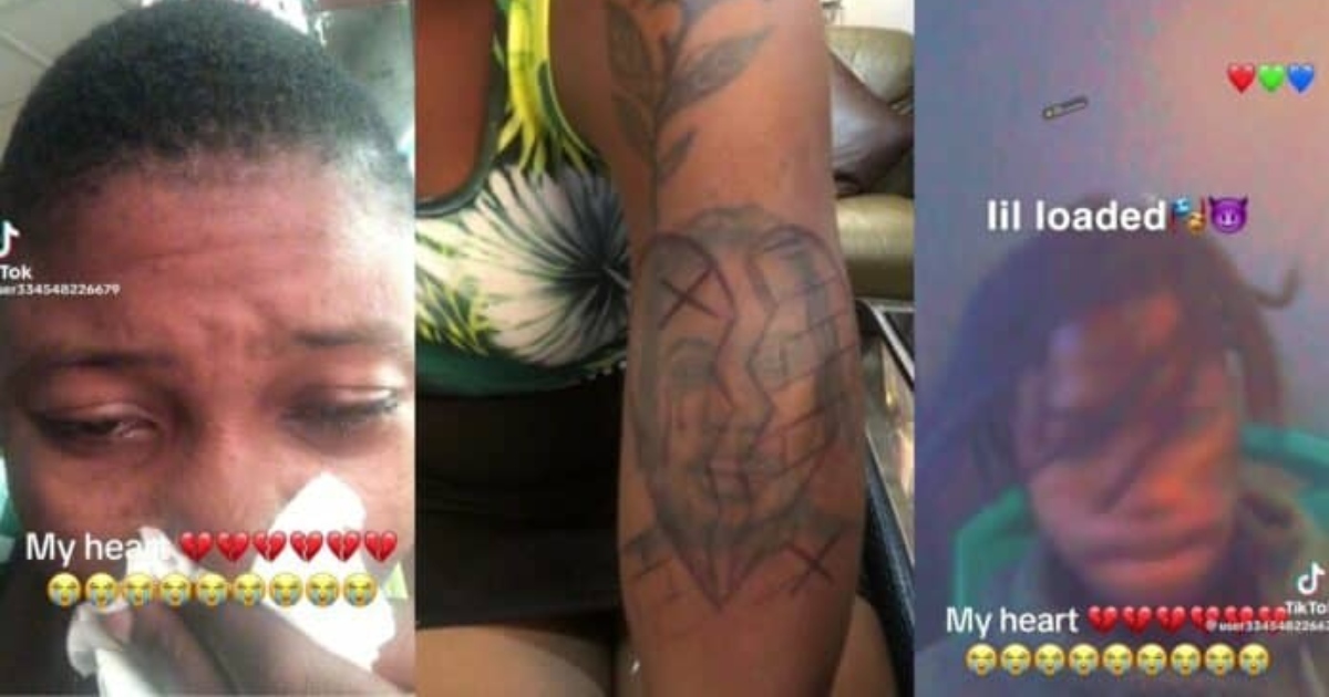 Lady gets broken heart after tattoing her boyfriend’s face on her body - Watch Video