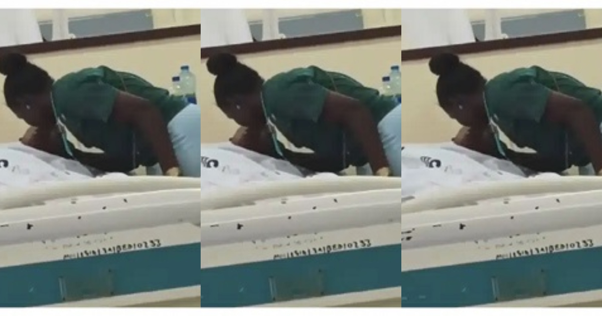 Female Nurse Caught On Camera Chopping a Male Patient On Hospital Bed (Video)