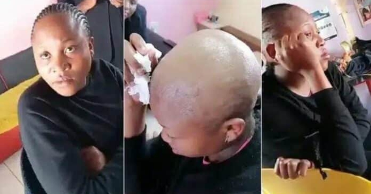 Angry Hair dresser shaves client 'sakora' for not paying for her service - (Watch Video)