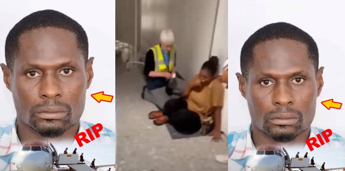 Shocking News! : Ghanaian man who travelled to UK for the 1st time dies at UK airport on his arrival (Video)