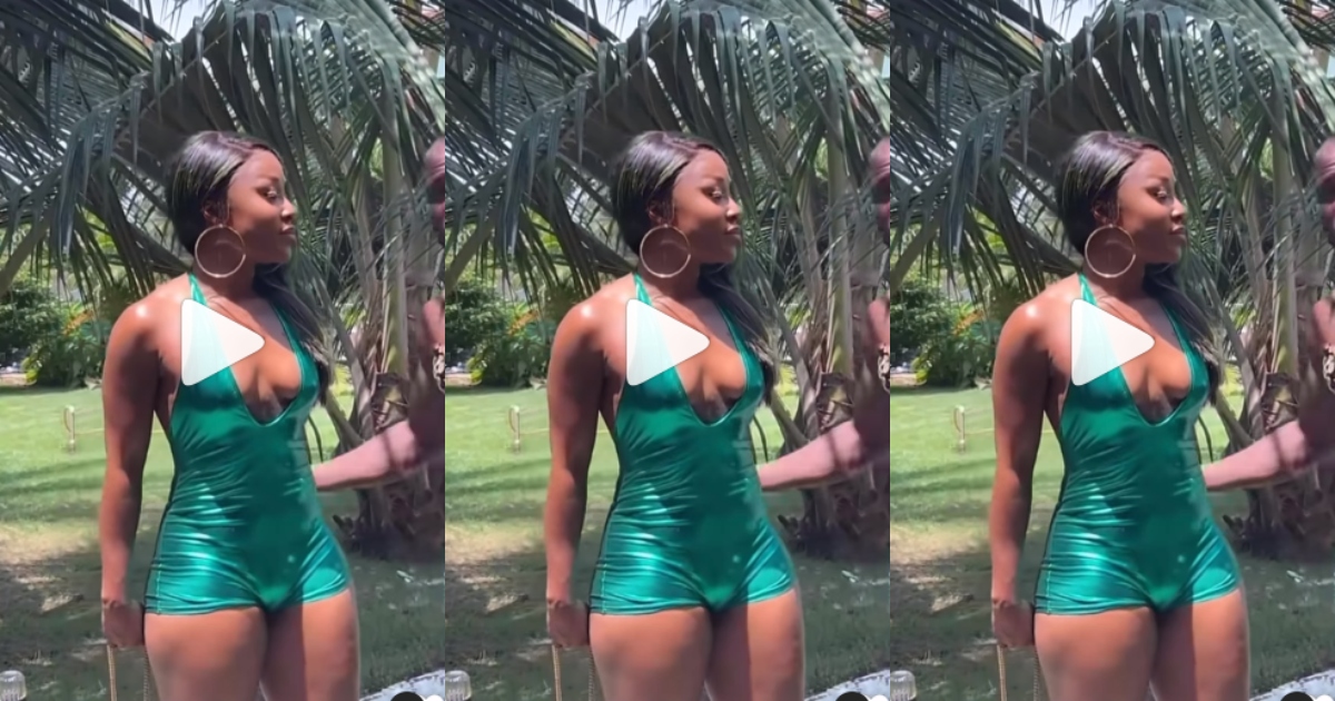 Efia Odo Gives Free Show As She Flaunts Her Fat Pὑṡṡy In Onepiece Swimwear - Video
