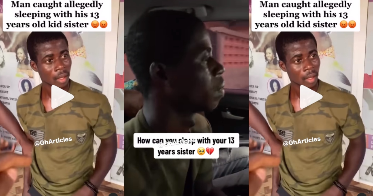 Young Ghanaian man allegedly caught sleeping with his 13-year-old sister - Video