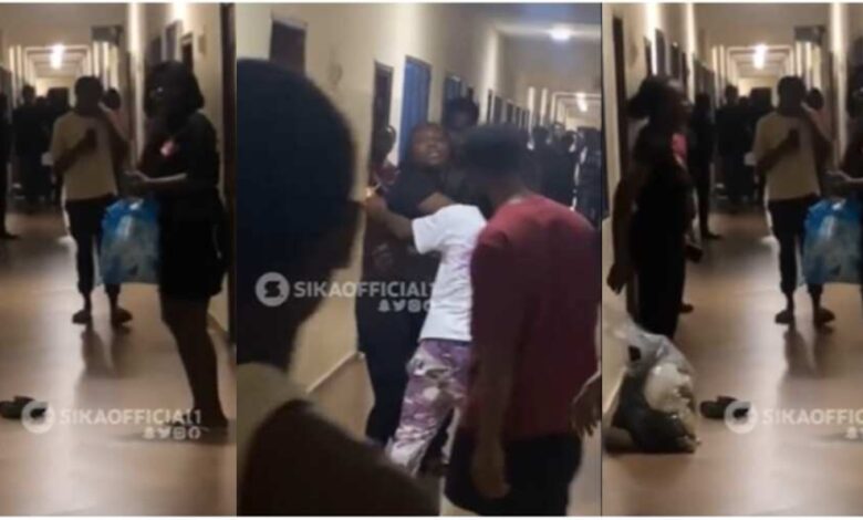 2 Legon ladies fight over a guy in the hostel - Watch the video