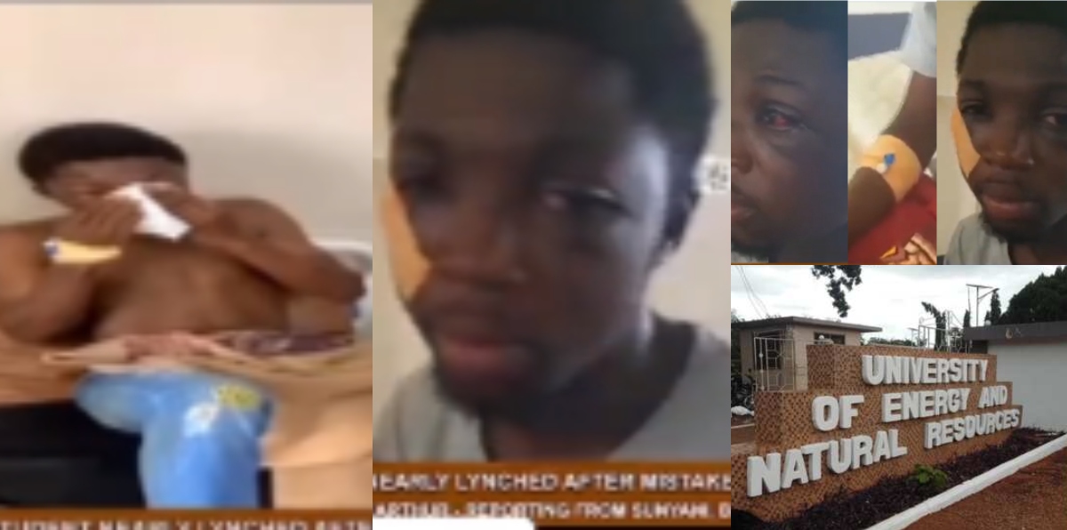 Level 300 Student of UENR beaten to a pulp after being mistaken for a thief in the hostel - Watch Video