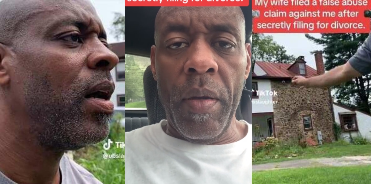 Man cries as he been sacked from his own house after his wife secretly filed for divorce - Video
