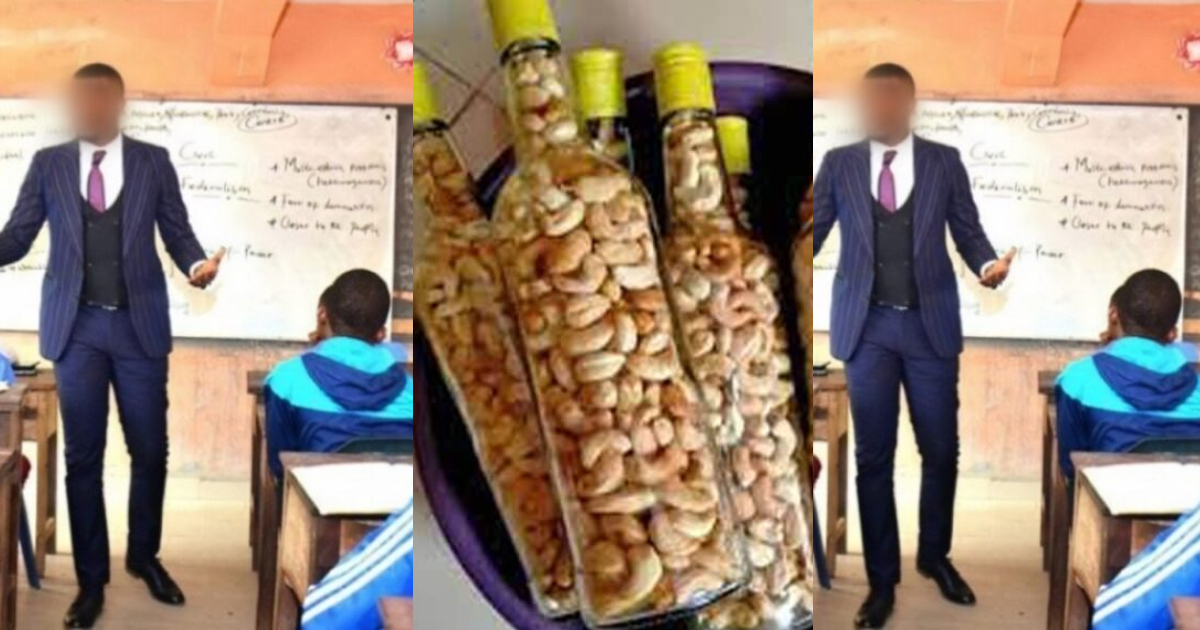 Maths Teacher cries out as school proprietor refuses to pay his salary all because he sells cashew nuts
