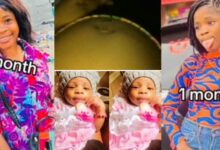 Pregnant young lady with no baby bump gives birth to her first child - video stir online (Watch)