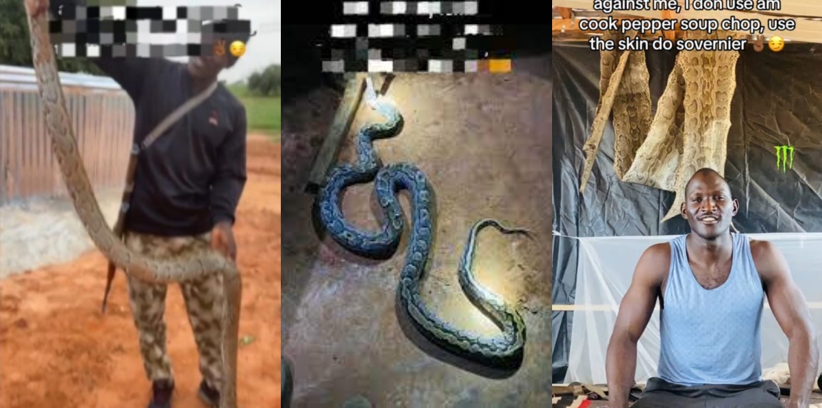 Soldier shares how he killed a big python in his room and used it for pepper soup - Watch Video