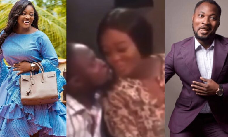 Watch the moment Funny Face forgot his script after kissing Jackie Appiah during a movie shoot - Video