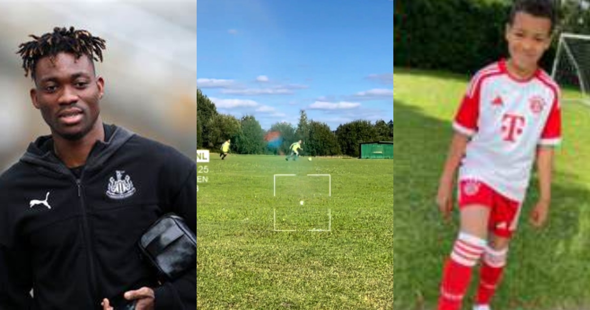 Christian Atsu's son, Joshua, trains hard with teammates, sparking emotions in video.