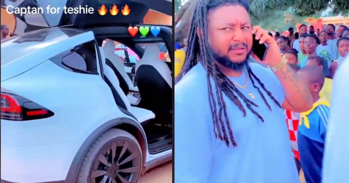 Captan flaunts his new Tesla getting the attention of women (Watch video)