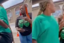 Two ladies fighting over a man in trending video stir up controversy.