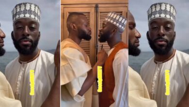 Video of a Nigerian Muslim gay couple in a loved-up traditional attire stires reactions (Watch)