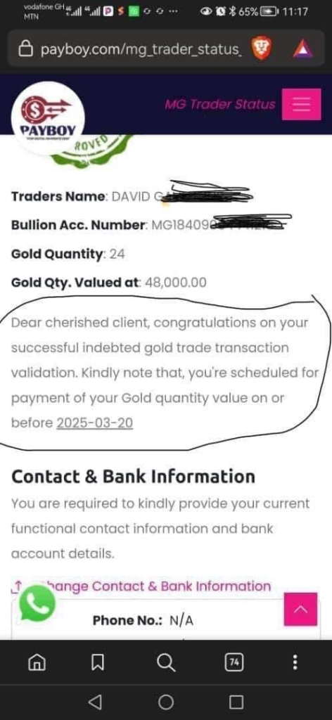 ”Expect your payments on or before 2025” – Nam1 to Menzgold customer