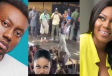 Pappy Kojo angrily called out by fans for insulting Yvonne Nelson on stage.