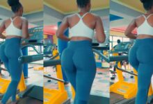 Lady causes stir with her curves as she works out in the gym (Watch video)