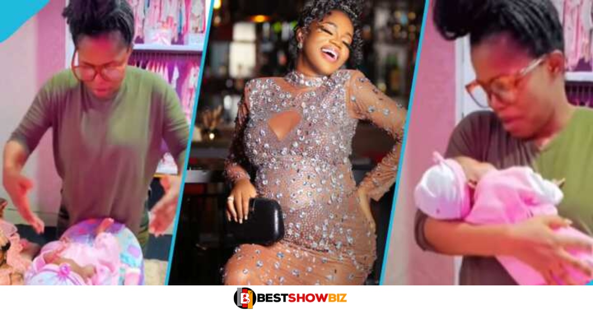 Funny video of mzbel singing a Naughty song to her new baby as a lullaby causes stir online.