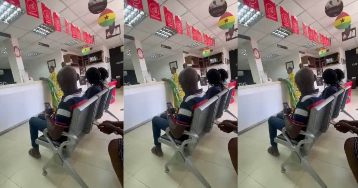 A 65-year-old man is caught on video seriously watching a 'blue film' on his phone inside the banking hall, causing it to trend online.