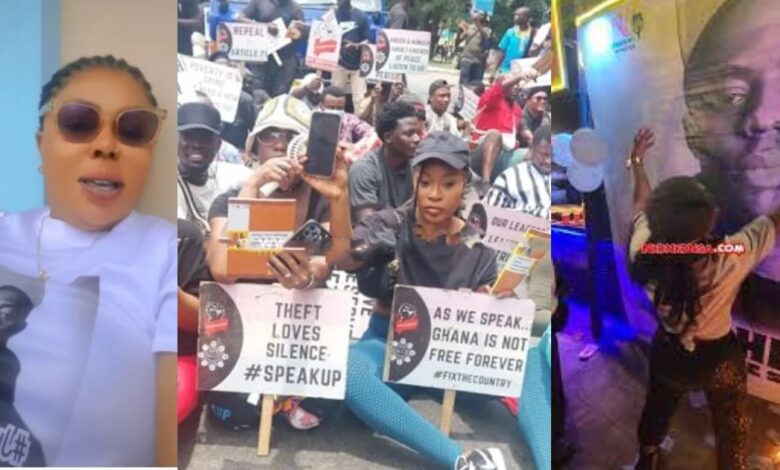 (Video) Netizens Blast Afia Schwarzenegger for Organizing A Night Vigil For Mohbad And Not Joining The Ongoing Protest