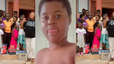 Ama Official donates 4 canned fish and 5kg bag of rice to an orphanage to make her 18th birthday (Video)