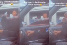 He Go Chop: Reactions As A Man in Benz gets contact of a beautiful lady in Troto easily (Video)