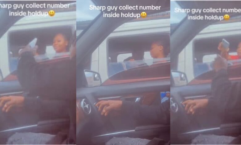 He Go Chop: Reactions As A Man in Benz gets contact of a beautiful lady in Troto easily (Video)