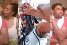 Joyce Dzidzor and Ohene David Fight Dirty In the Streets of Germany After Chopping Themselves – Video