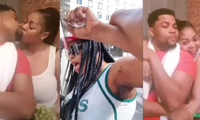 Joyce Dzidzor and Ohene David Fight Dirty In the Streets of Germany After Chopping Themselves – Video