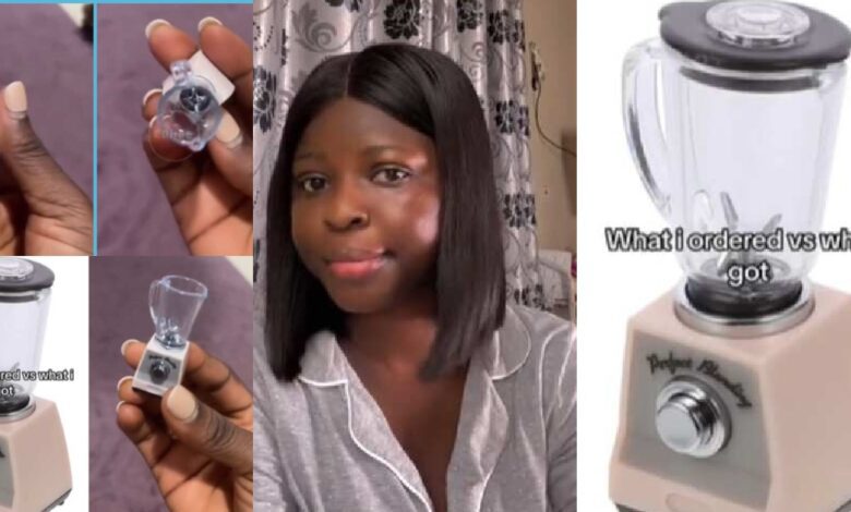 Lady cries out as blender she bought from an online shop turns out to be a toy (Video)
