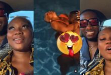 Abena Korkor Shows Off The Face Of Her New Man As They Chop Themselves In A Pool - Video