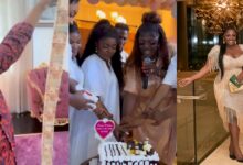 Watch Ohemaa Mercy's Reactions After Tracey Boakye Surprised Her With Money Cake – Video