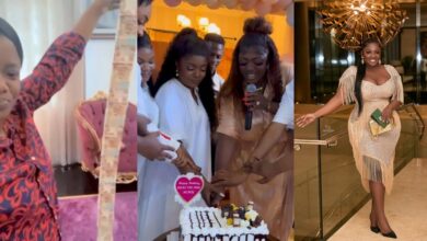 Watch Ohemaa Mercy's Reactions After Tracey Boakye Surprised Her With Money Cake – Video